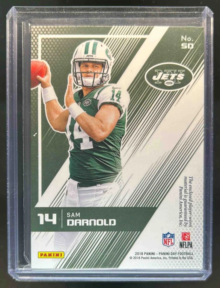 2018 Panini Player of the Day: Day Jerseys Sam Darnold RC Patch Rookie #SDa Jets - Image 2 of 2