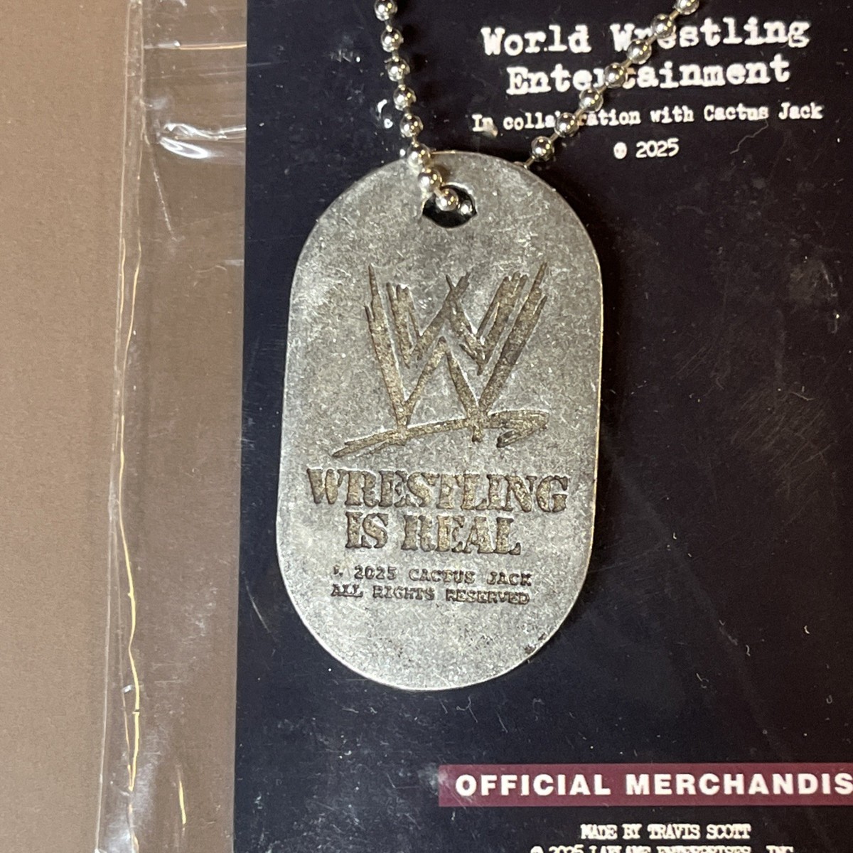 アクセサリー Travis Scott Cactus Jack x WWE Dog Tag Travis Scott x WWE Dog Tag Silver - SS25 - US
