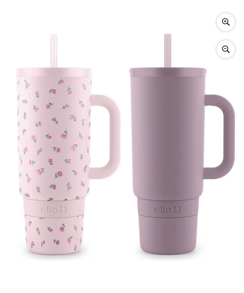 Copos com isolamento a vácuo Ello 40 oz pacote com 2 rosa/roxo novo em folha na caixa conjunto com 2 - Imagem 3 de 4