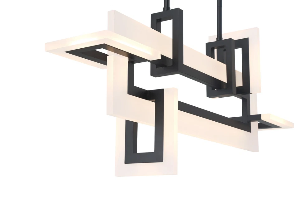 Lámpara de araña lineal Eurofase Lighting 45718 Inizio 33" W - negra Foto 3 de 4