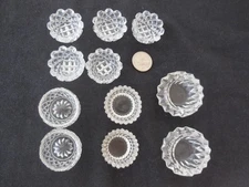 Lot of 11 STUNNING! Antique CUT GLASS Round OPEN MASTER SALT Dish Dip Cellar