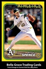 2024 Topps Update Mitch Spence #US28 Oakland Athletics Yellow Rookie MLB  