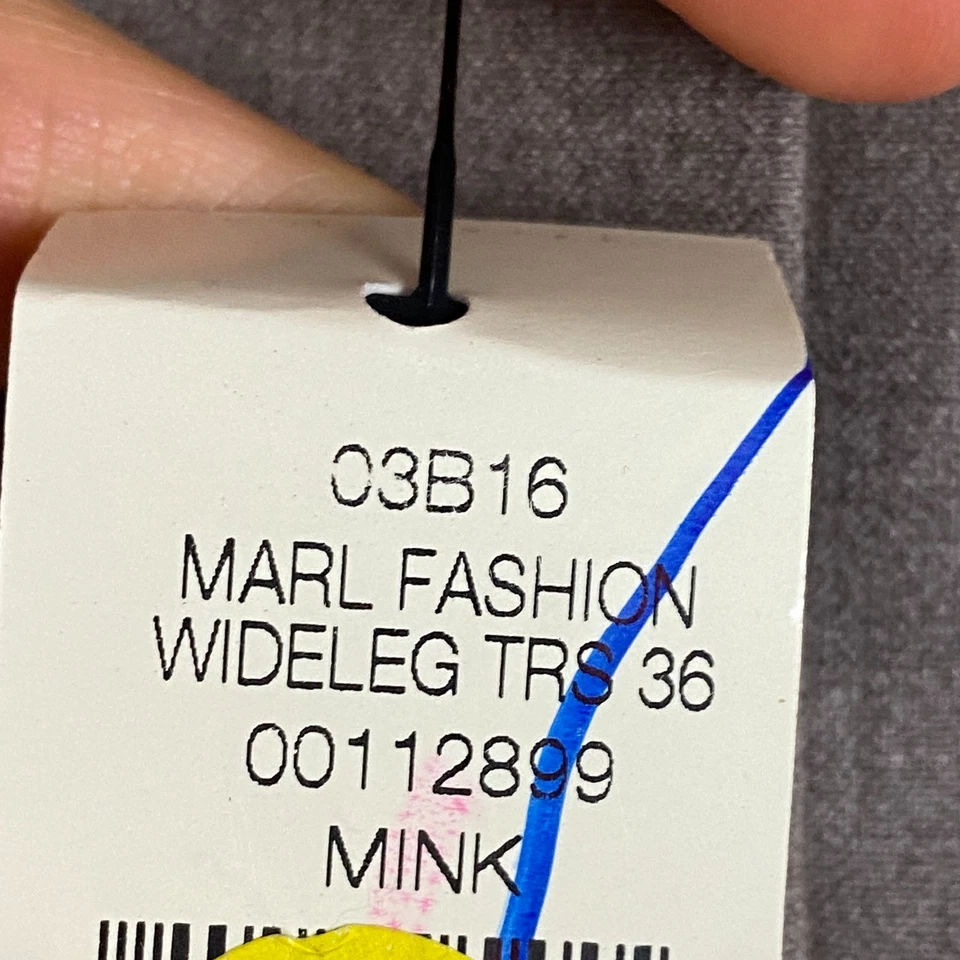 Pantalón Largo Alto Sally Pierna Ancha Talla 8 Marl Visón Beige Elástico Foto 4 de 4