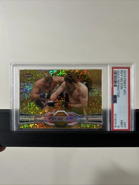 2013 Topps Finest UFC Roy Nelson #87 Gold Refractor /88 PSA 9