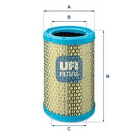 UFI Luftfilter 27.273.00 Filtereinsatz FüR Twingo FC0 KC0 Renault Kangoo Nissan