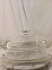 Vintage Anchor Hocking Fire King 3 Qt #449. CLEAR Glass Baking Dish PYREX LID