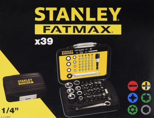 Stanley 1-13-907 Set 39 Stück Bits 25 mm 1/4" magnetischer Bithalter - Bild 2 von 3