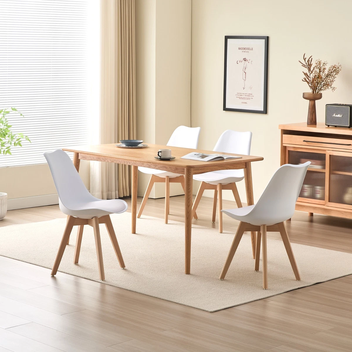 DEULINE Esszimmerstühle 28mm Massivholzbeine Essstühle Esszimmerstuhl Stuhl OSLO