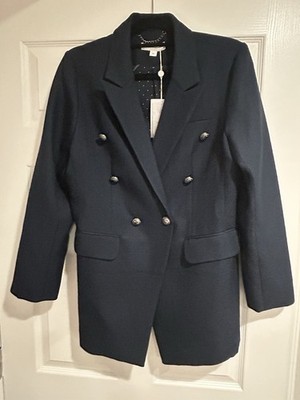 Belle & Bloom Blazer Princess Polina Textured Weave navy women s XL Double NWT