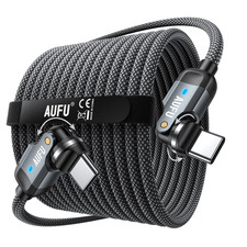 60W USB-C to USB-C Cable 10 ft, 180-Degree Rotating  Double 180  360  Rotation