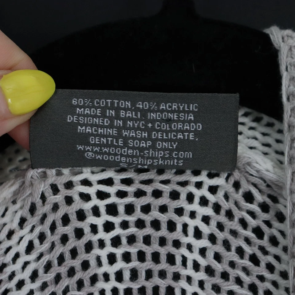 Wooden Ships Fringe Cardigan Women O/S Beige Boho Bohemian Coastal Beachy Travel - Image 4 of 4