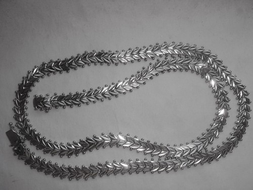 HEAVY PLATINUM  ELEGANT HIGH FASHION  NECKLACE 17"  27.2GR