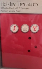 Box of 8 3-D Holiday Christmas Cards - "JOY" w/red envelopes-Target