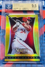 2013 Select Gold Prizm Bryce Harper BGS 9.5 /25 First Year Select Prizm SSP