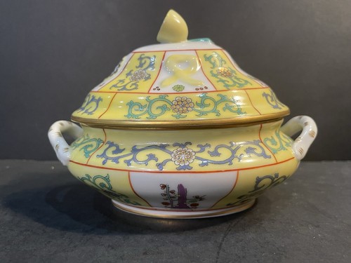 RARE Herend Yellow Dynasty Siang Jaune Mini Tureen Lidded Handles Lemon 