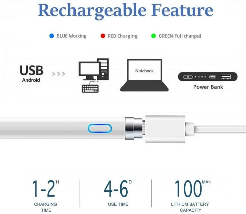 Stylus Pen for Touch Screens Compatible with iPhone iPad Pro and Other Tablets - Image 2 of 4