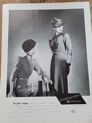 1938 Women's Eisenberg & Sons Dupont Rayon Dress Vintage Fashion Ad | eBay