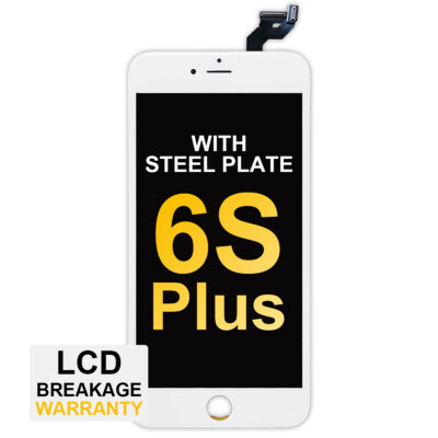 Premium LCD Screen with Steel Plate for iPhone 6S Plus - White with Tool Kit