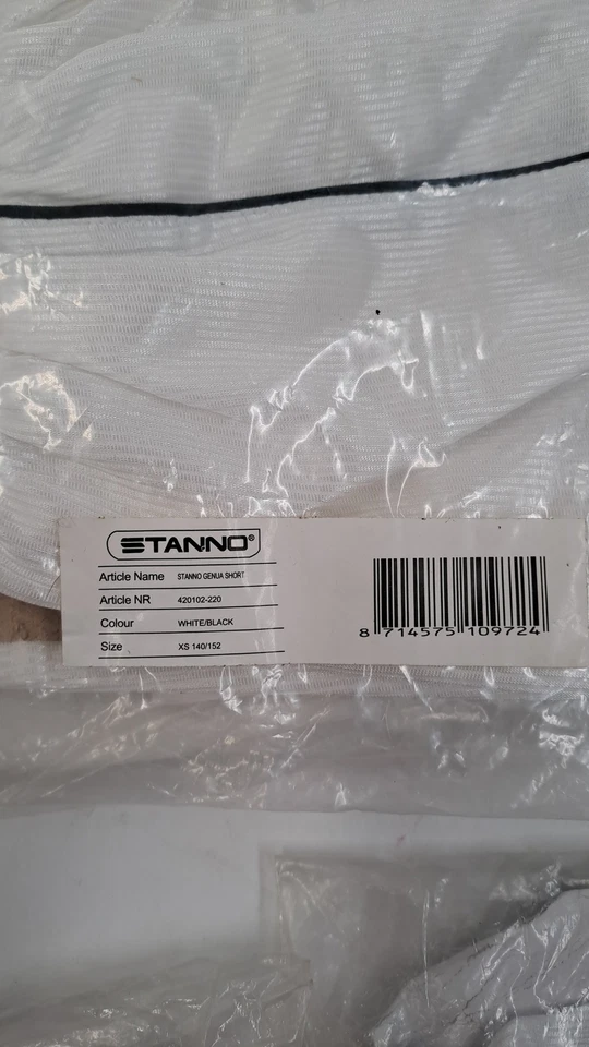 Stanno Genua Short White/Black Men's Shorts Various Sizes T2750 D91 - Image 4 of 4