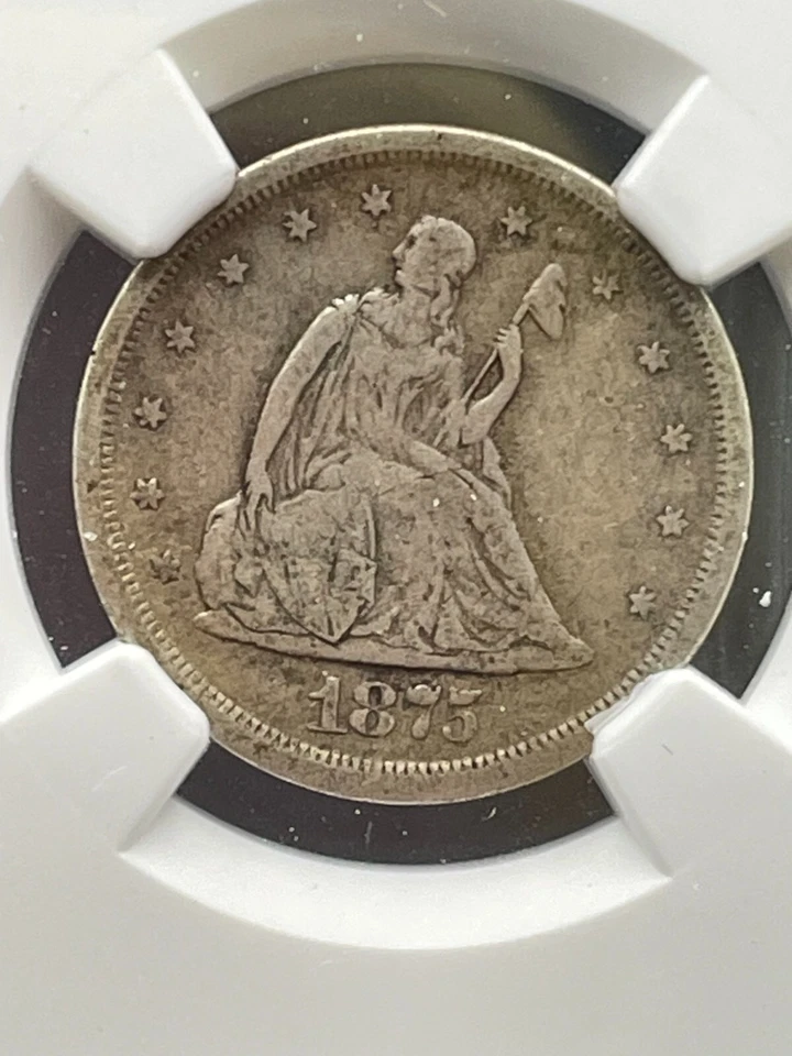1875-S 20c Twenty Cent Piece San Francisco Type Coin Choice Very Fine NGC VF25 - Image 2 of 4