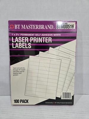 BT Masterbrand Laser Printer Labels 100 Pack, 1