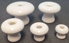 White Round Porcelain Knob WITH HOLE Handle Pull 1/2, 3/4,1,1-1/4, 1-1/2 antique