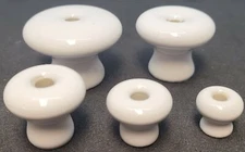 White Round Porcelain Knob WITH HOLE Handle Pull 1/2, 3/4,1,1-1/4, 1-1/2 antique