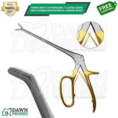 Ferris Smith Cup Rongeurs 7  Curved Down Jaws 3x10mm Neurosurgical German Grade