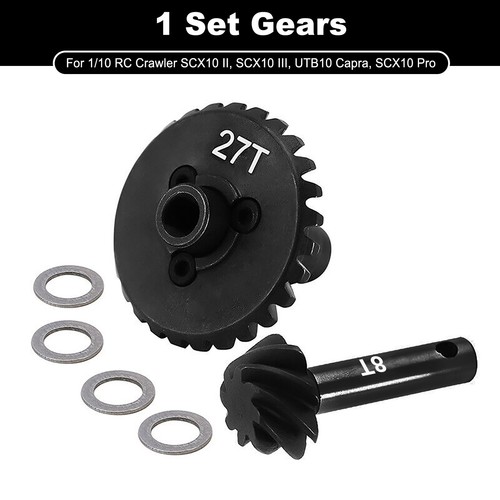 Set Ingranaggi Conici Elicoidali Overdrive Underdrive 24/8T 27/8T 30/8T 33/ 8T Per Axial SCX10 Pro SCX10 II AR44 SCX10 III AR45 Capra F9