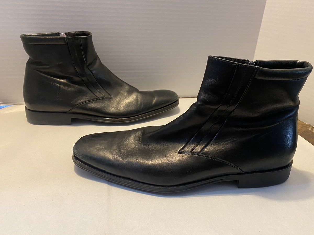 BRUNO MAGLI RASPINO BLACK LEATHER MENS CHELSEA Mid BOOTS SZ 