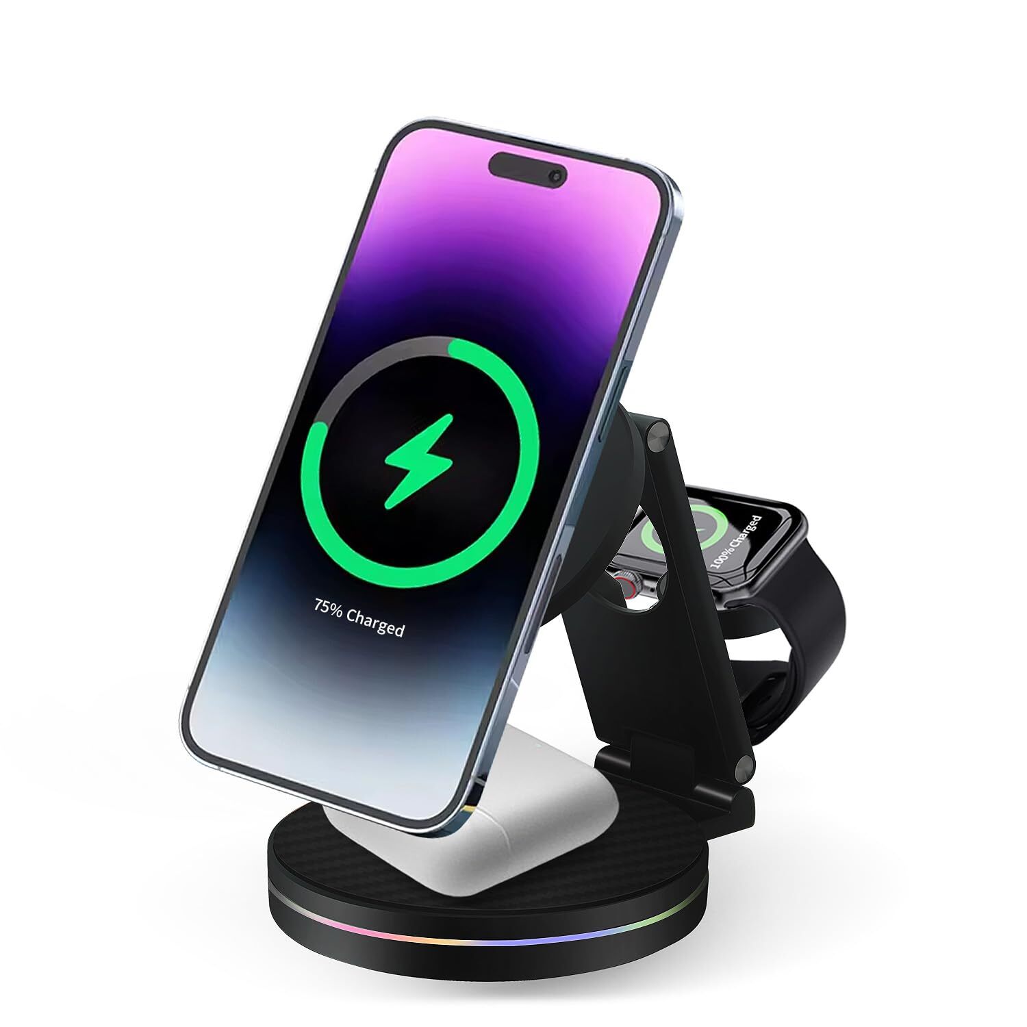 3 in 1 Wireless Charging Station for Apple Devices, Magnetic Phone Holder Cha...
