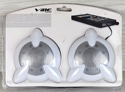 Vibe Sound Star Burst 3.5MM Mini Portable Stereo Speakers White Open Pkg
