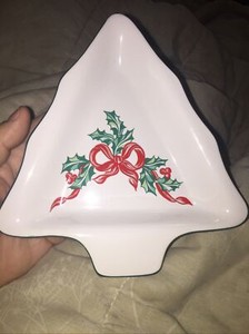 japan vintage international china holiday christmas tree dish/tray/compote/serve