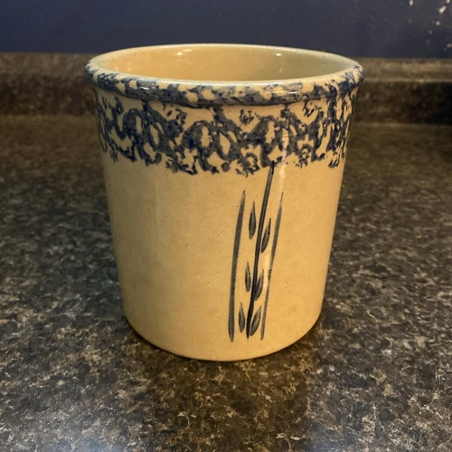 Roseville OH Pottery USA 1 Quart Wheat Design Crock