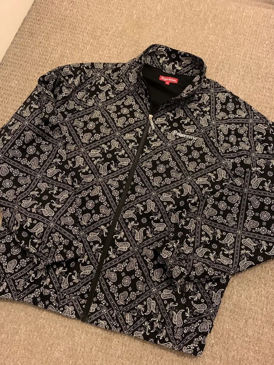 Supreme Bandana Track Jacket Black Size Extra Large Xl