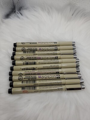 Sakura Pigma Micron Black Pen - different sizes.  10 pieces. review the photos