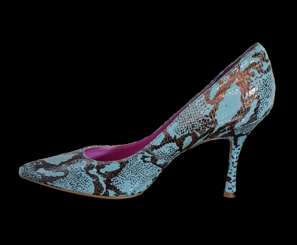 Suzanne Somers Snakeskin Stiletto Heels Size 7.5 M Preowned - Image 3 of 4