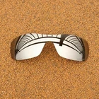 Polarized Lenses Replacement for-Oakley Oil Rig Sunglasses Silver Mirror