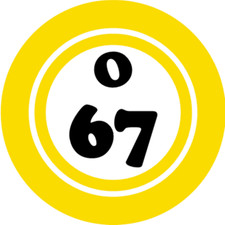O 67 O67 Bingo Ball - 3 Inch Circle Sticker 3" x 3" - Hobby Number Board Lucky
