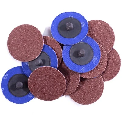 SATC 50PCS 2 inch 80 Grit Aluminum Oxide Roll Lock Die Grinder Sanding Grinding Disc