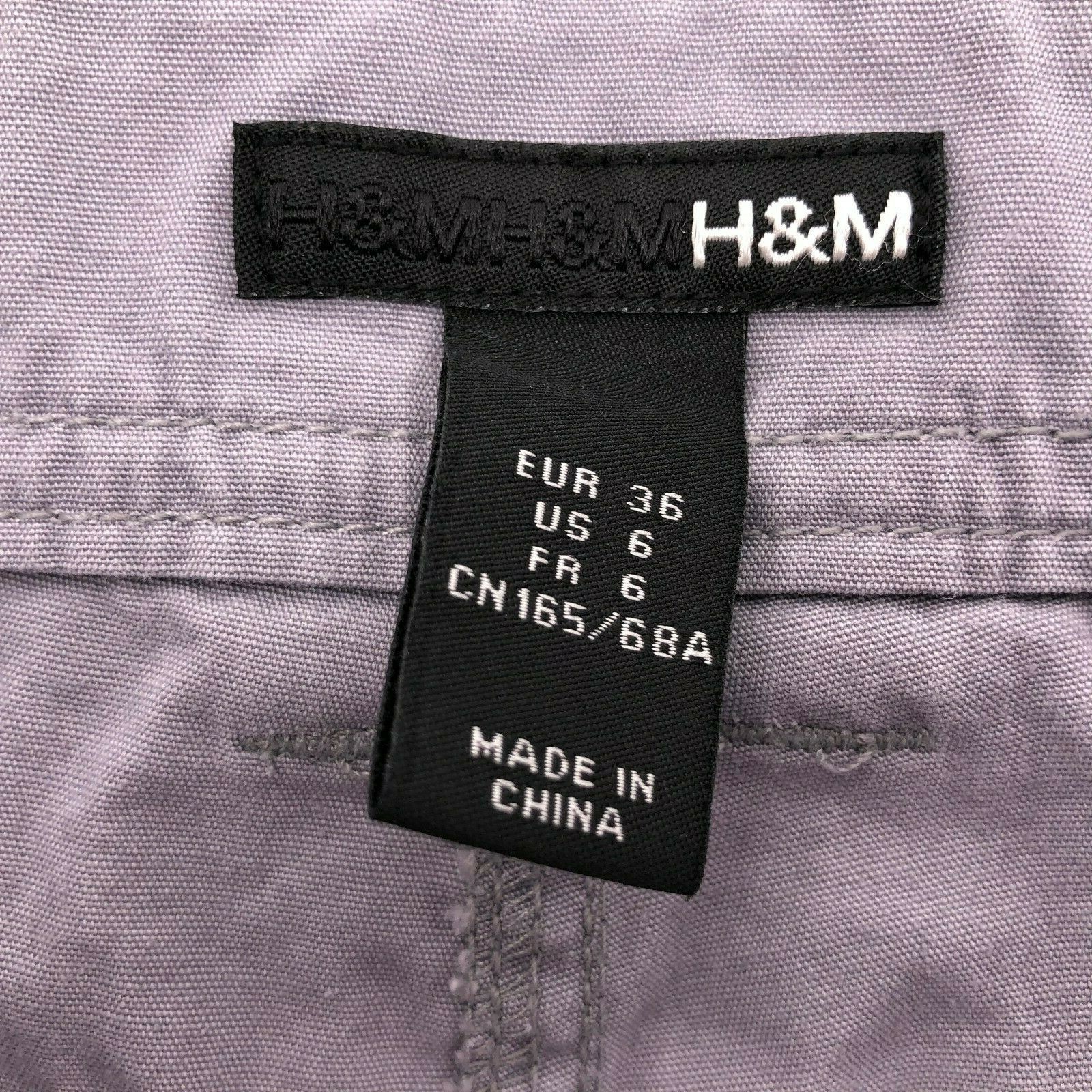  H & M Shorts Misses Size 6 Gray Front Pockets Roll Up Hem with Button Closures thumbnail 9