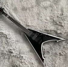 Custom V Shape Electric Guitar HH Pickups Mahogany Body Floyd Rose Bridge