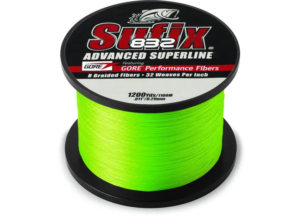 Sufix 832 Braid Fishing Line | Neon Lime | 40 lb | 1200 yd