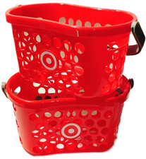Target Mini Shopping Baskets Set of 2 Red With Bullseye Logo Party Favors