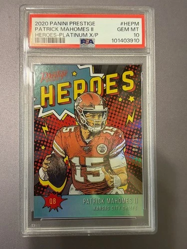 Patrick Mahomes 2020 Prestige Heroes PLATINUM /10 PSA 10 Kaboom-like RARE! Pop 2
