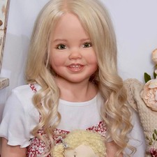 40" Artist Painted Reborn Doll DIY Kits Toddler Girl Curly Hair Cloth Body Gift
