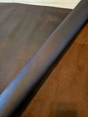 5-6oz SABLE BROWN PEBBLED GRAIN PULL-UP LEATHER HIDE PANEL,SHEET,SQUARE,12x12 5+