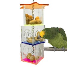 Bird Foraging Toys,Creative Parrot Feeder Box,Hanging Treat Foraging Toy for