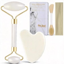 Gua Sha Facial Tools Face Roller for Wrinkles Jade Roller and Gu