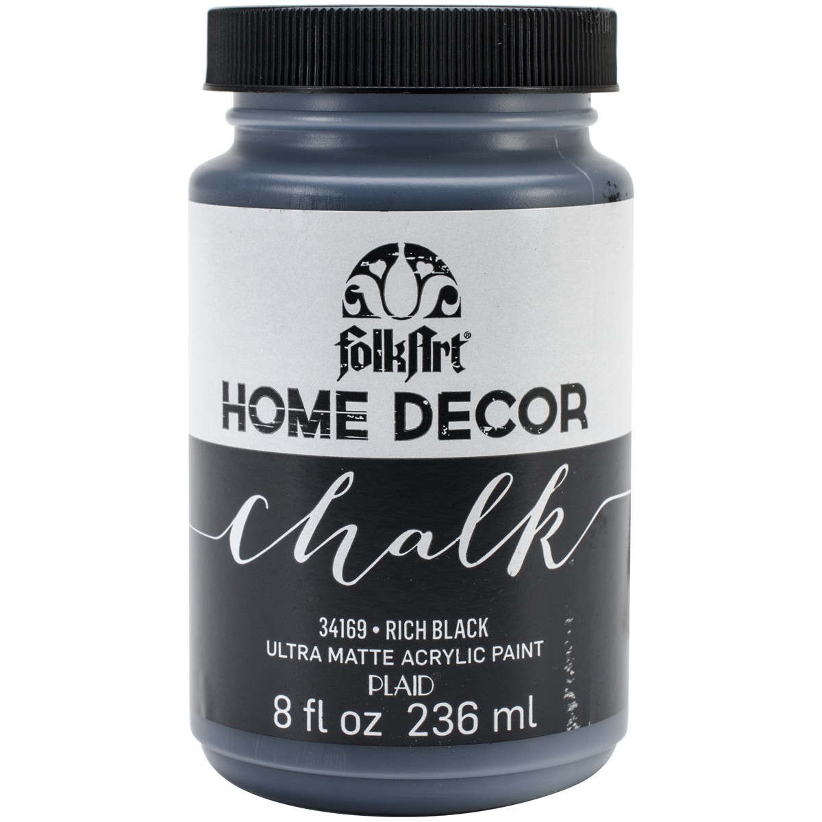 Plaid:Craft FolkArt Home Decor Chalk Paint 8oz-Rich Black (3Pk)